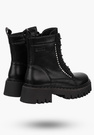 Buty Damskie BIG STAR Botki Skórzane Czarne Trapery OO274A255