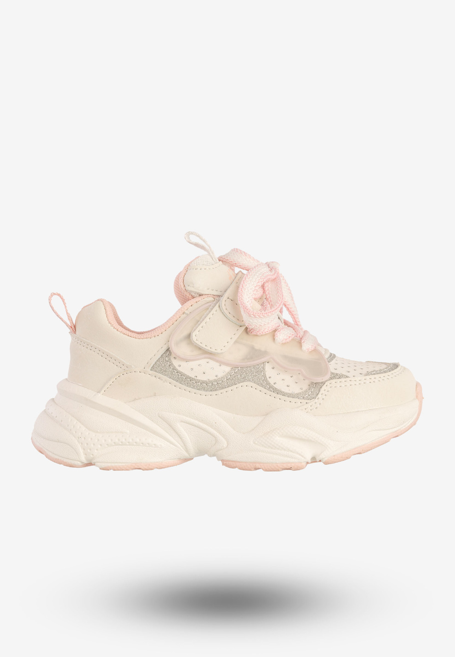 Sneakersy Dziecięce Ekoskóra Buty Sportowe Modne Białe Apawwa N619