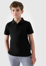 Koszulka Chłopięca 4F T-shirt polo czarny regular 4FJWSS24TPTSM124
