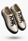 Buty Damskie FILIPPO Skórzane Półbuty Niskie Sneakersy Złote DP6850