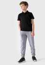 Koszulka Chłopięca 4F T-shirt polo czarny regular 4FJWSS24TPTSM124