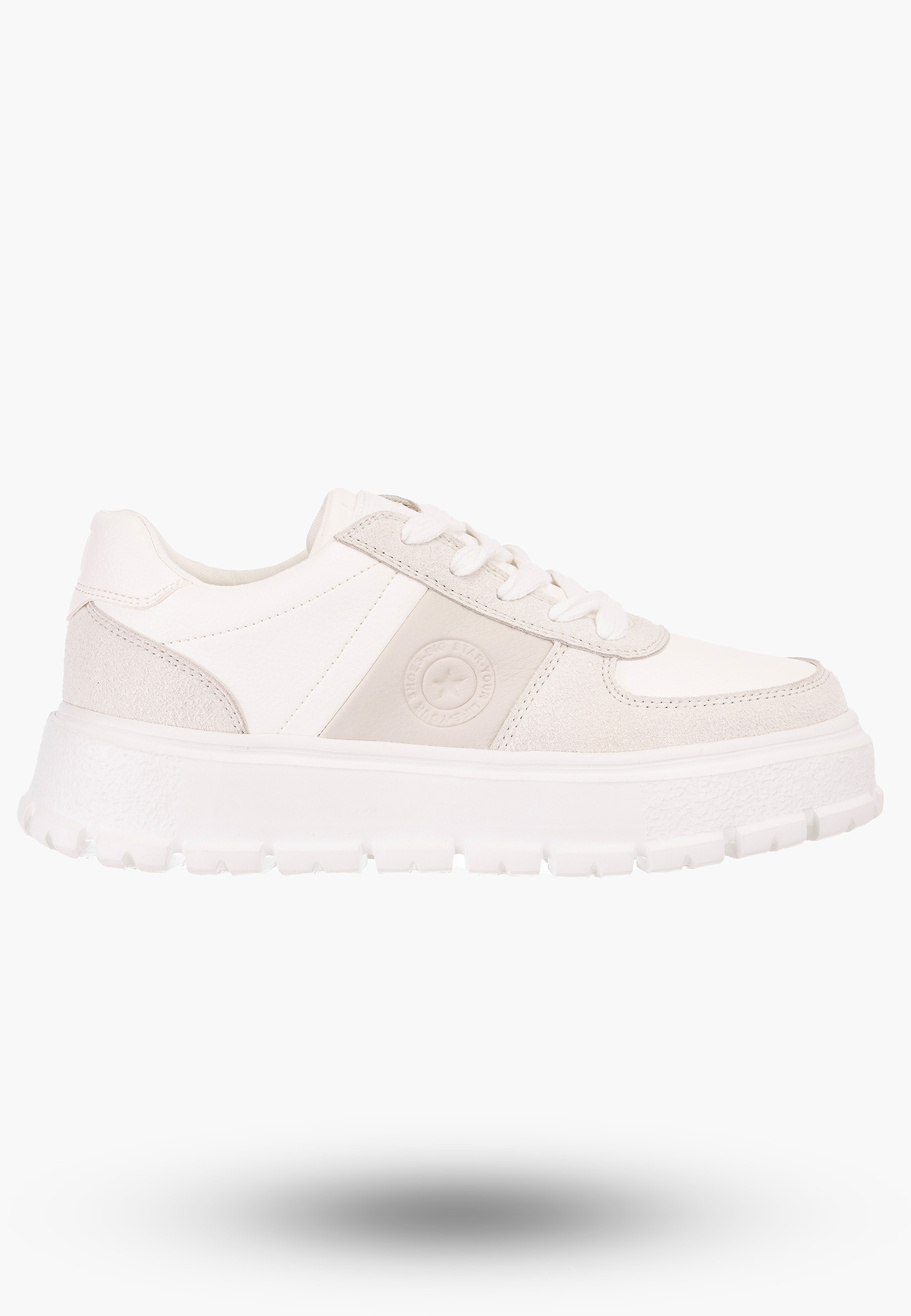 Buty Damskie BIG TAR Beżowe Sneakersy Lekkie Eko Skóra NN274383