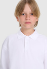 Longsleeve Chłopięcy 4F Regular Bluzka z kołnierzykiem Biała 4FJWAW25TLONM483