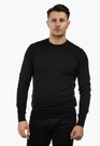 Sweter Męski Elegancki Klasyczny Basic Czarny S-CZ-1-2024