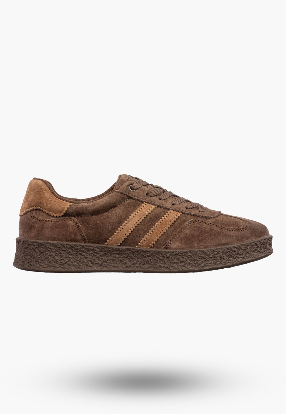 Sneakersy Damskie Skórzane Buty Sportowe Casual Brązowe S.Barski