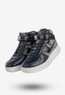 Sneakersy Dziecięce Buty Zimowe Na Rzepy Wysokie Granatowe