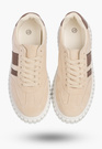 Sneakersy Damskie Sportowe Buty Na Platformie Miejskie Casual Beżowe