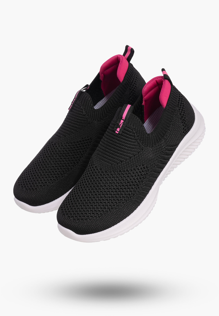 Buty Dziewczęce Sneakersy Czarne Wsuwane Tenisówki Dziecięce Z2401P