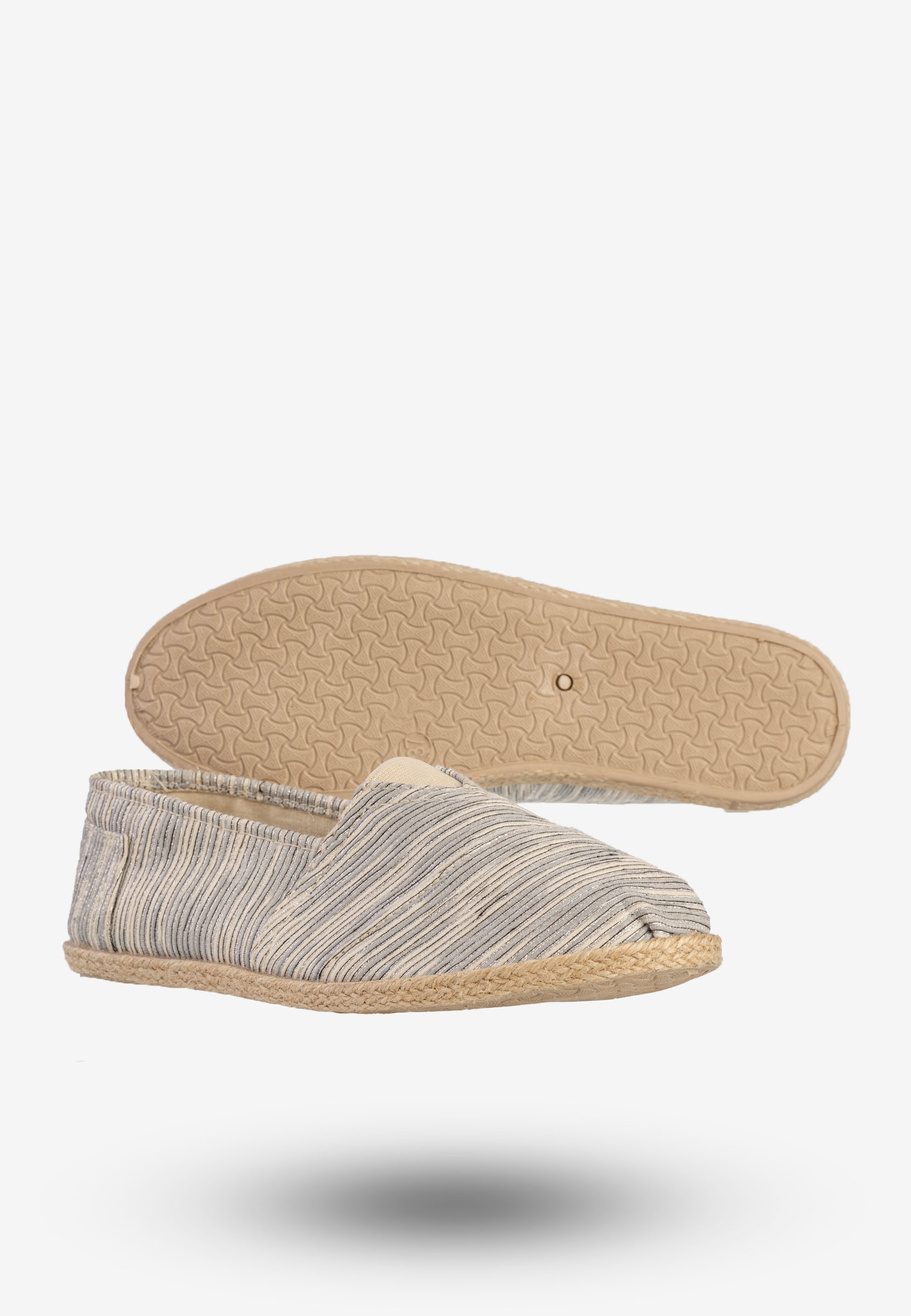 Espadryle Damskie Prążkowane Lekkie Buty Szare N.E.W.S. 02TX76709