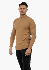 Półgolf Męski Elegancki Golf Klasyczny Camel PG-C-1-2024