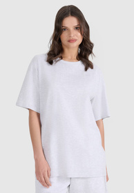 T-Shirt Uniseks 4F Oversize Koszulka z krótkim rękawem Szara 4FWSS25TTSHU1972