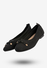 Baleriny Damskie Buty Z Kokardką Płaski Obcas Czarne Bella Paris CB130
