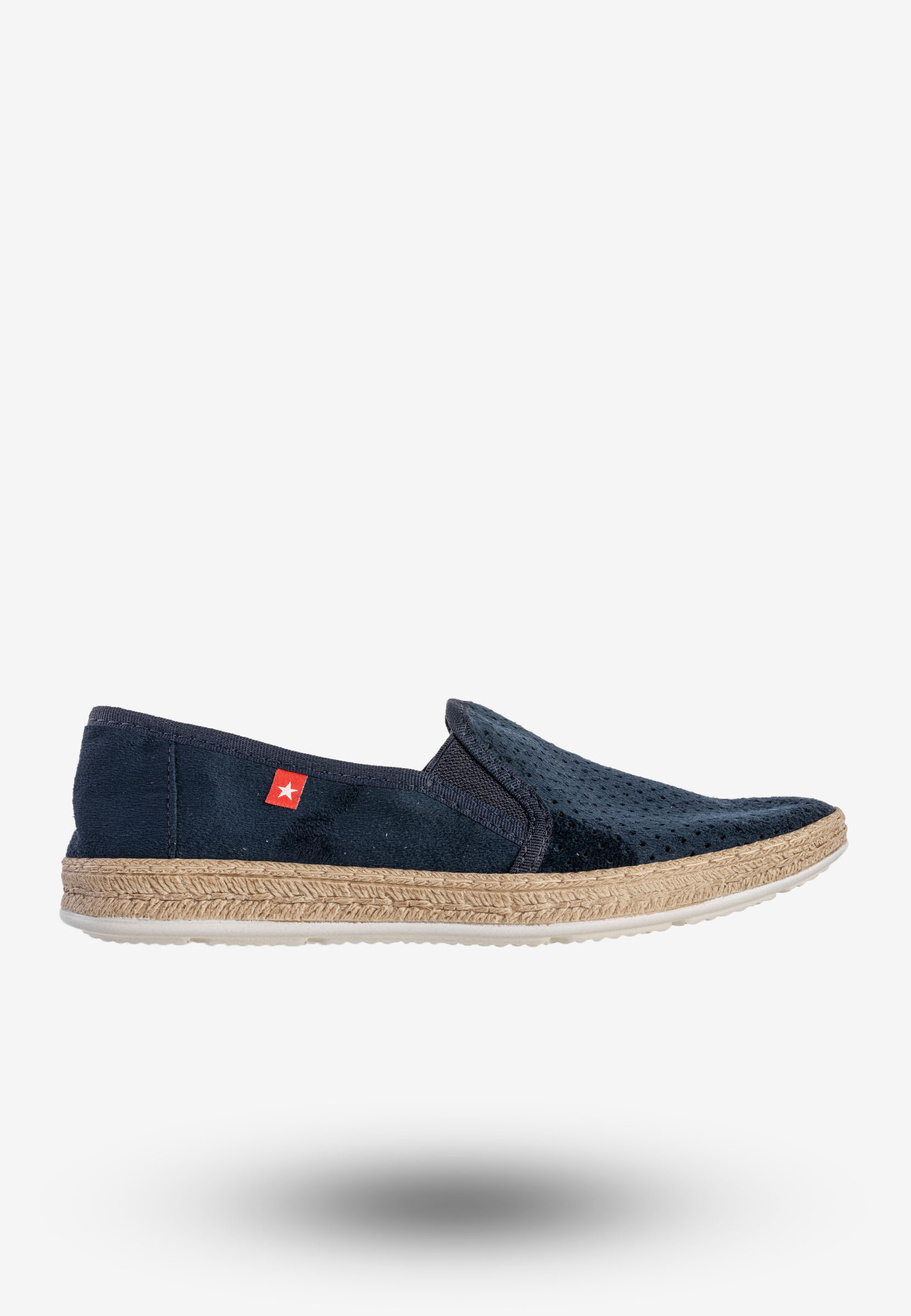 Espadryle Damskie BIG STAR Wsuwane Slip On Buty Granatowe FF276033