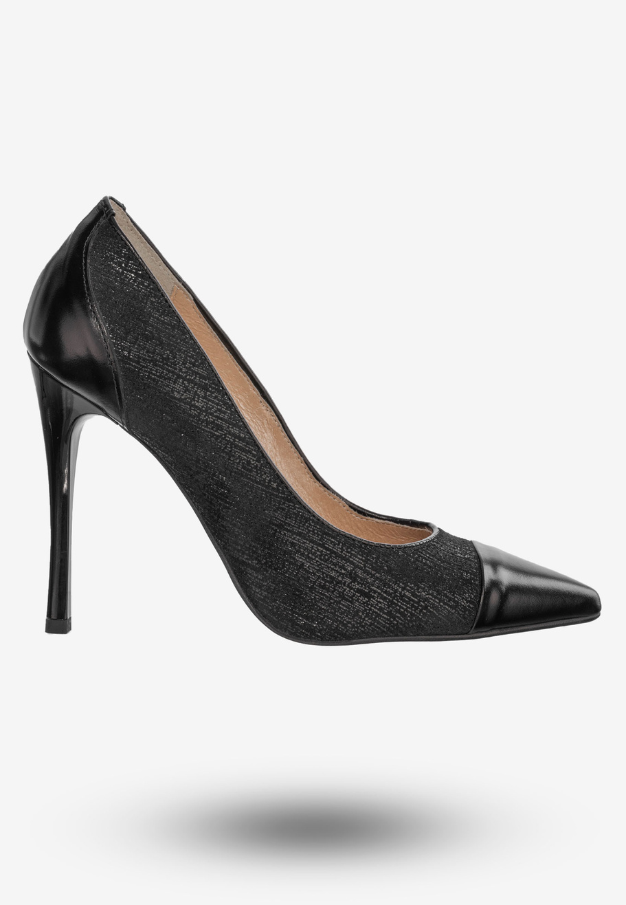 Szpilki Damskie Buty Skórzane Eleganckie Czarne Darex C-653/4