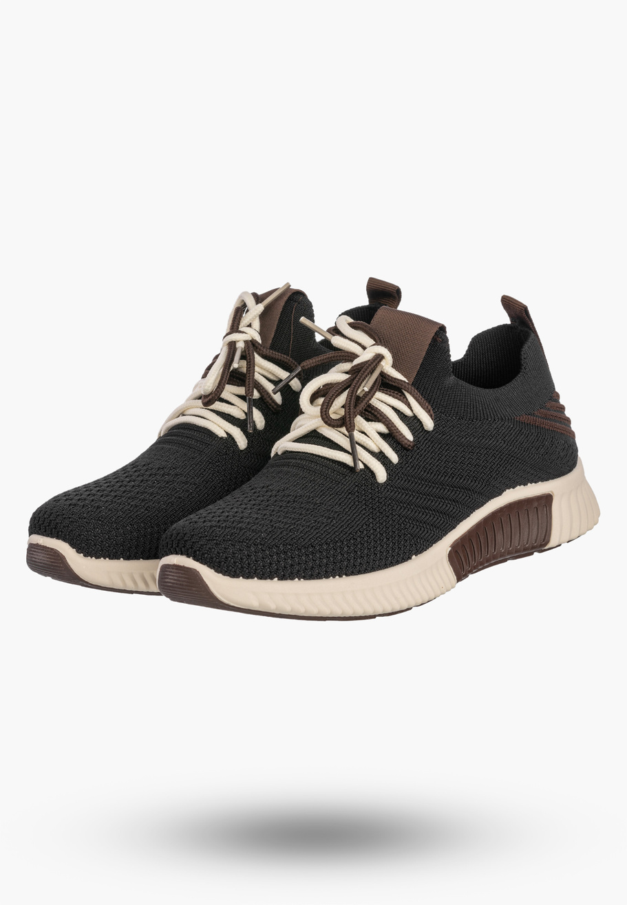 Sneakersy Damskie Buty Sportowe Wsuwane Lekkie Tekstylne Czarne