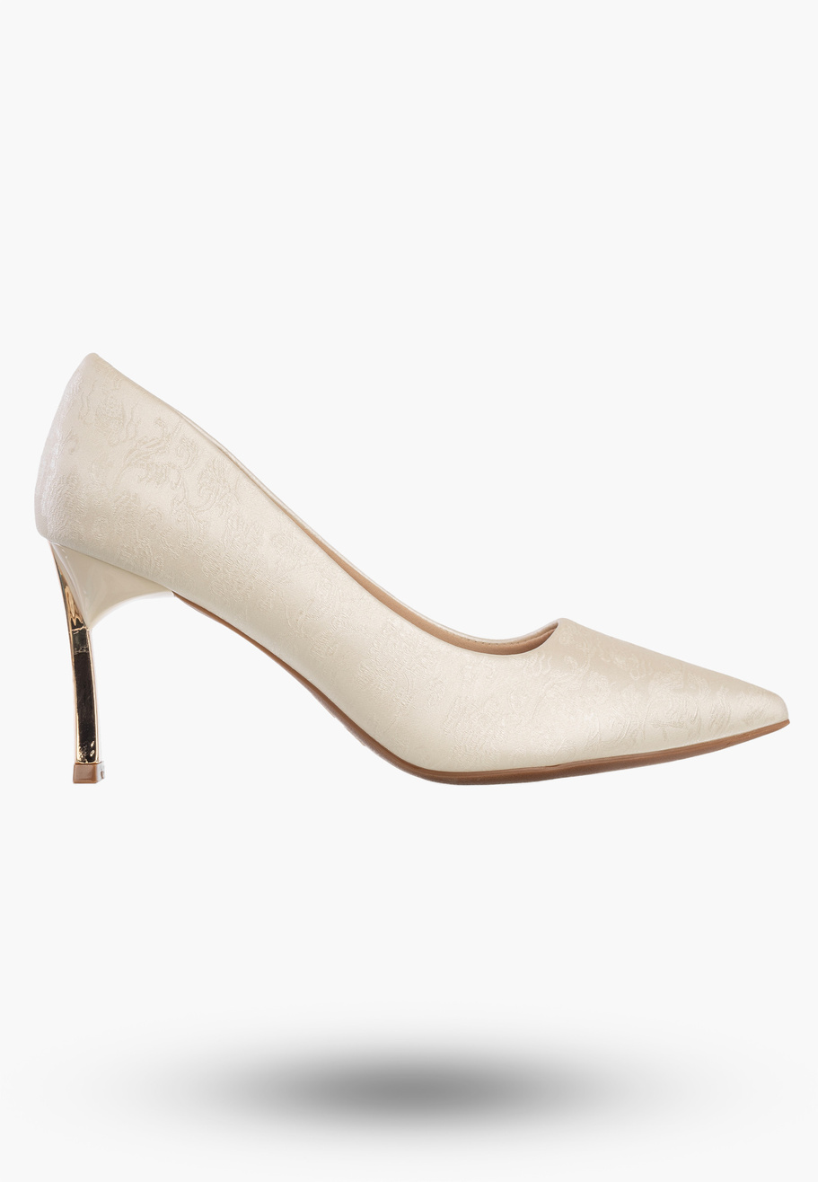 Szpilki Damskie Ekoskóra Buty Na Obcasie Eleganckie Beżowe Potocki 26-41310