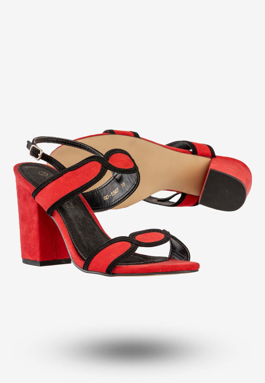 Sandały Damskie Buty Na Słupku Na Wiosnę Lato Goodin Czerwone GD-5507
