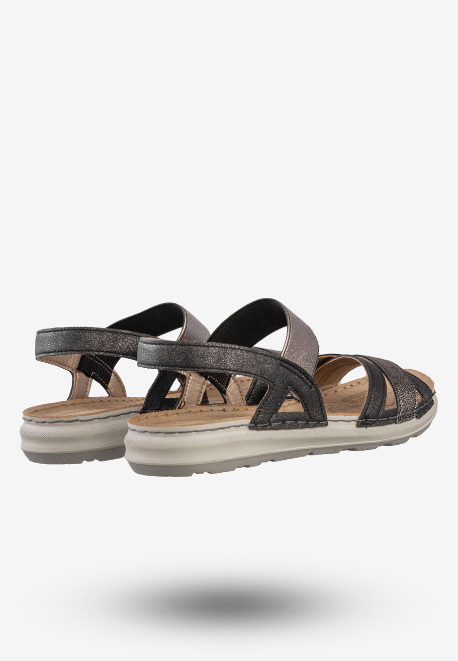 Sandały Damskie Ekoskóra Buty Wygodne Inblu Czarny EA000015