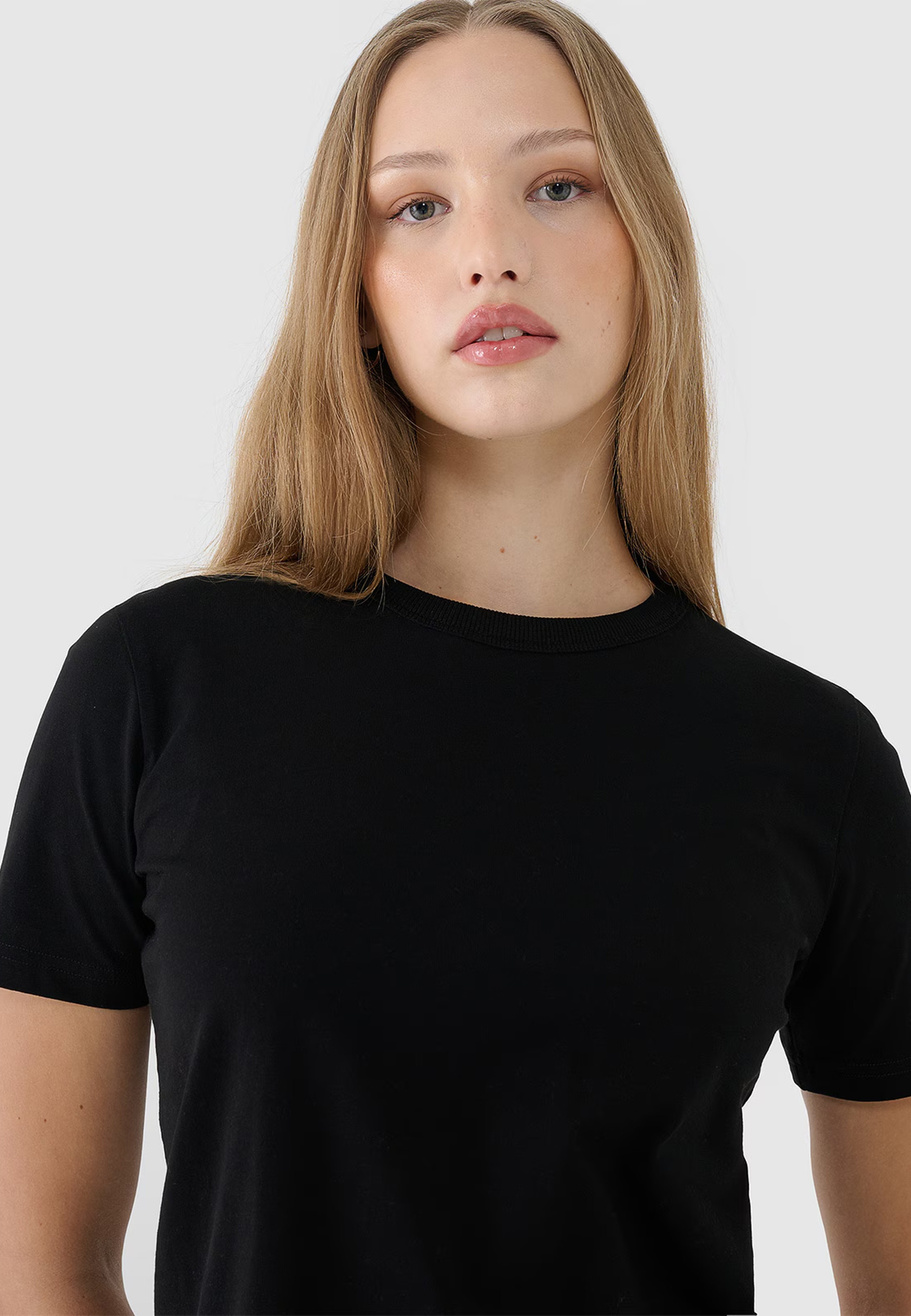 Koszulka Damska 4F T-shirt Regular Basic Czarna 4FWSS25TTSHF1991