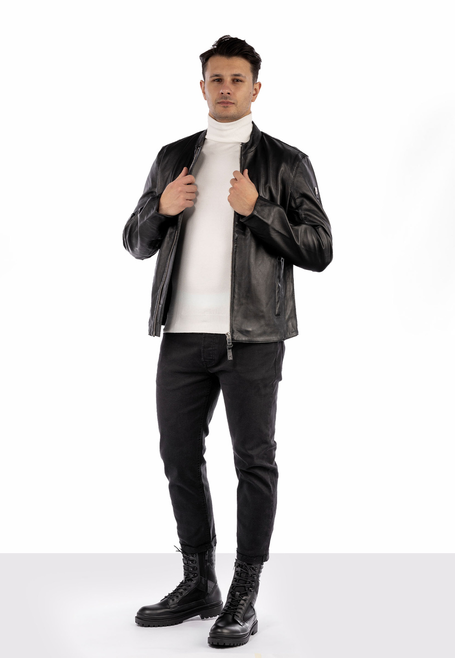 Golf Męski Elegancki Sweter Slim Fit Dopasowany Klasyczny Śmietanowy