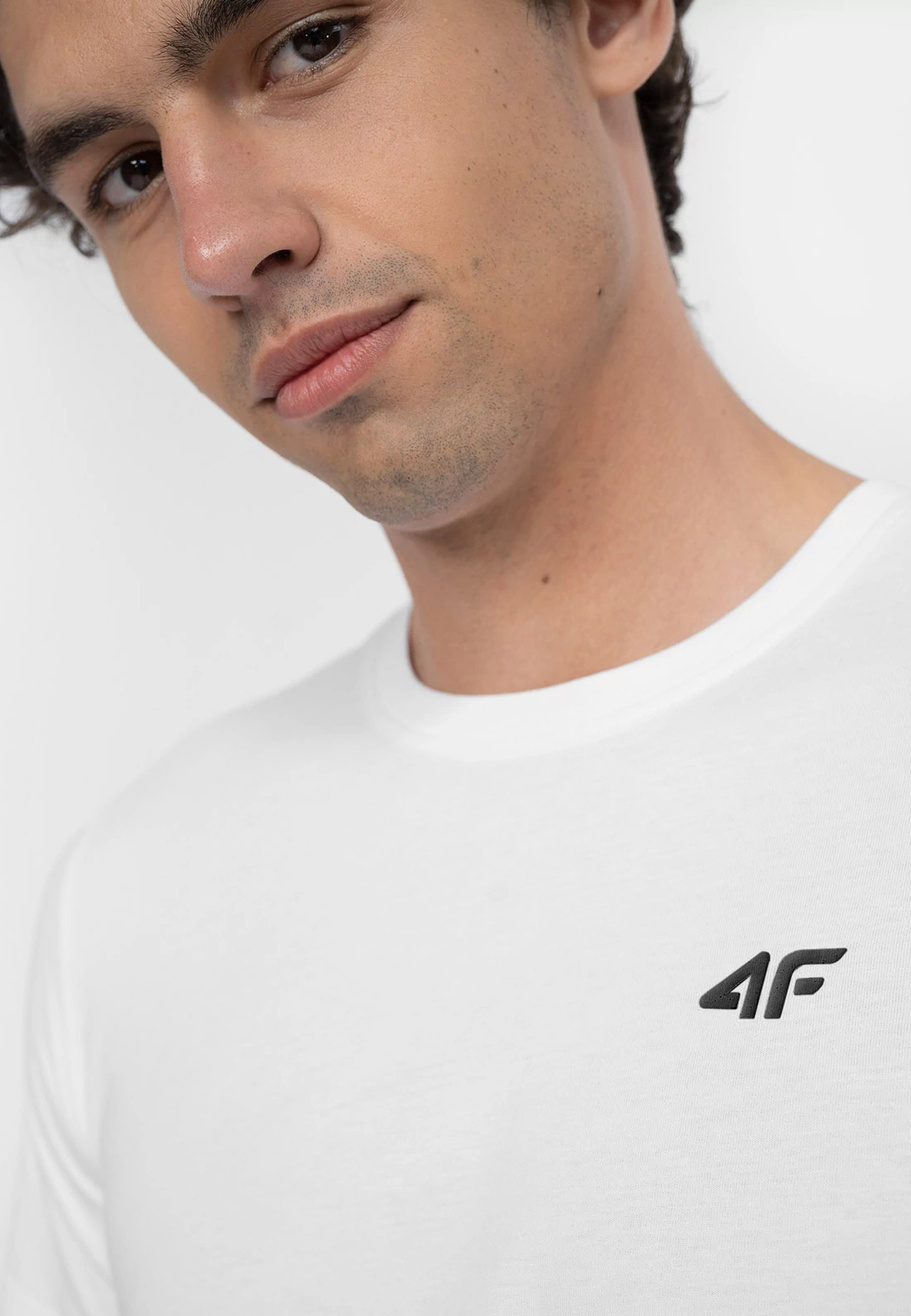 Koszulka Męska 4F T-shirt Biały Basic Małe Logo