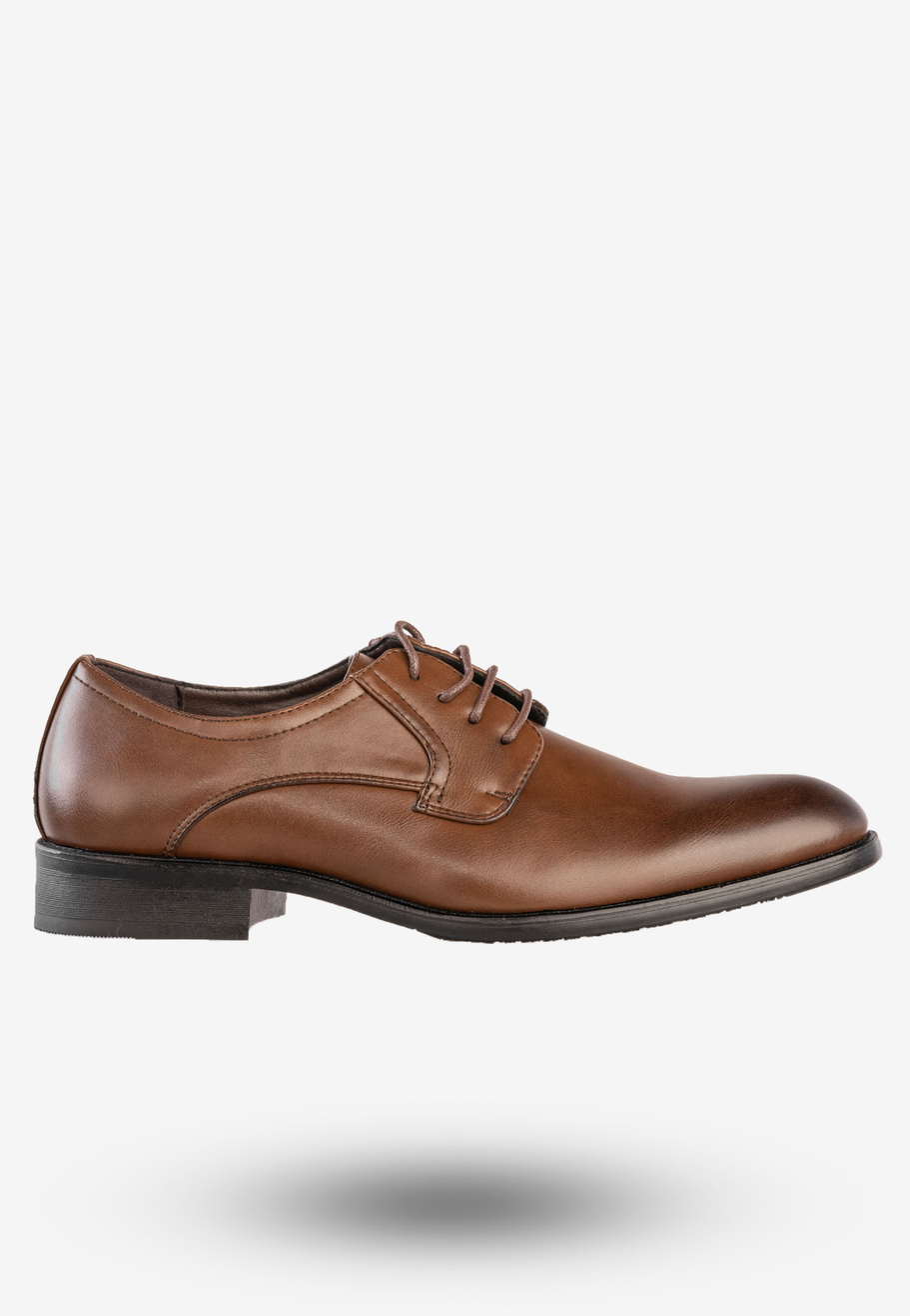 Półbuty Wizytowe Męskie Ekoskóra Buty Eleganckie Unisoft Brown 23MN26-4100