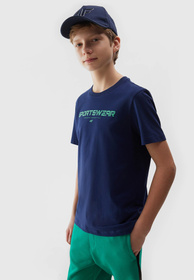 Koszulka Chłopięca 4F T-shirt Granatowy regular 4FJWSS24TTSHM1114