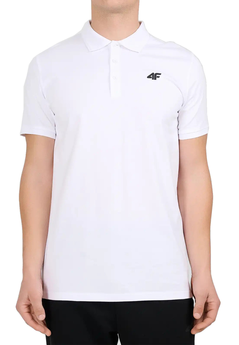 Koszulka Polo Męska 4F Regular Z Kołnierzem Biała 4FWMM00TPTSM0770