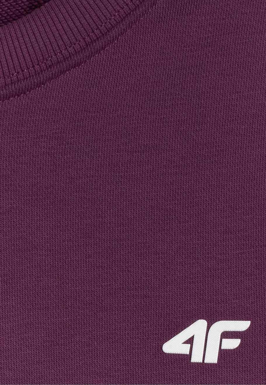 Bluza Damska 4F Bez Kaptura Sportowa Regular Casual Dresowa Burgundowa 4FWSS26TSWSF2204