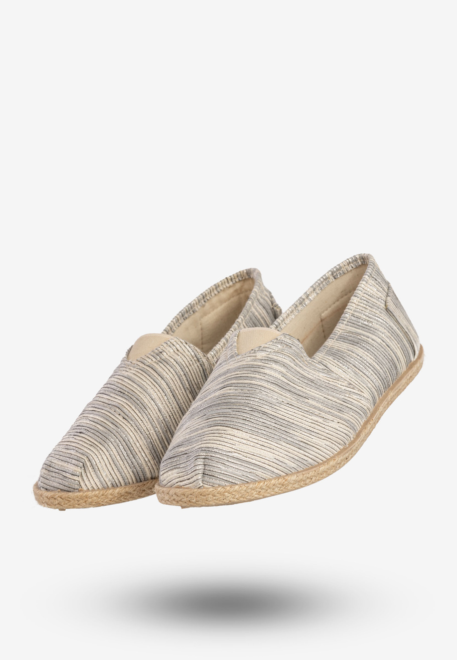 Espadryle Damskie Prążkowane Lekkie Buty Szare N.E.W.S. 02TX76709