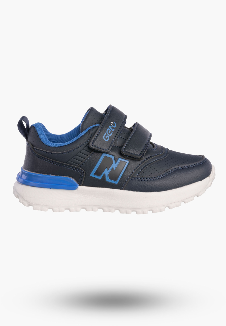 Buty Chłopięce Sneakersy Granatowe Na Rzepy Sportowe Eko Skóra A-525
