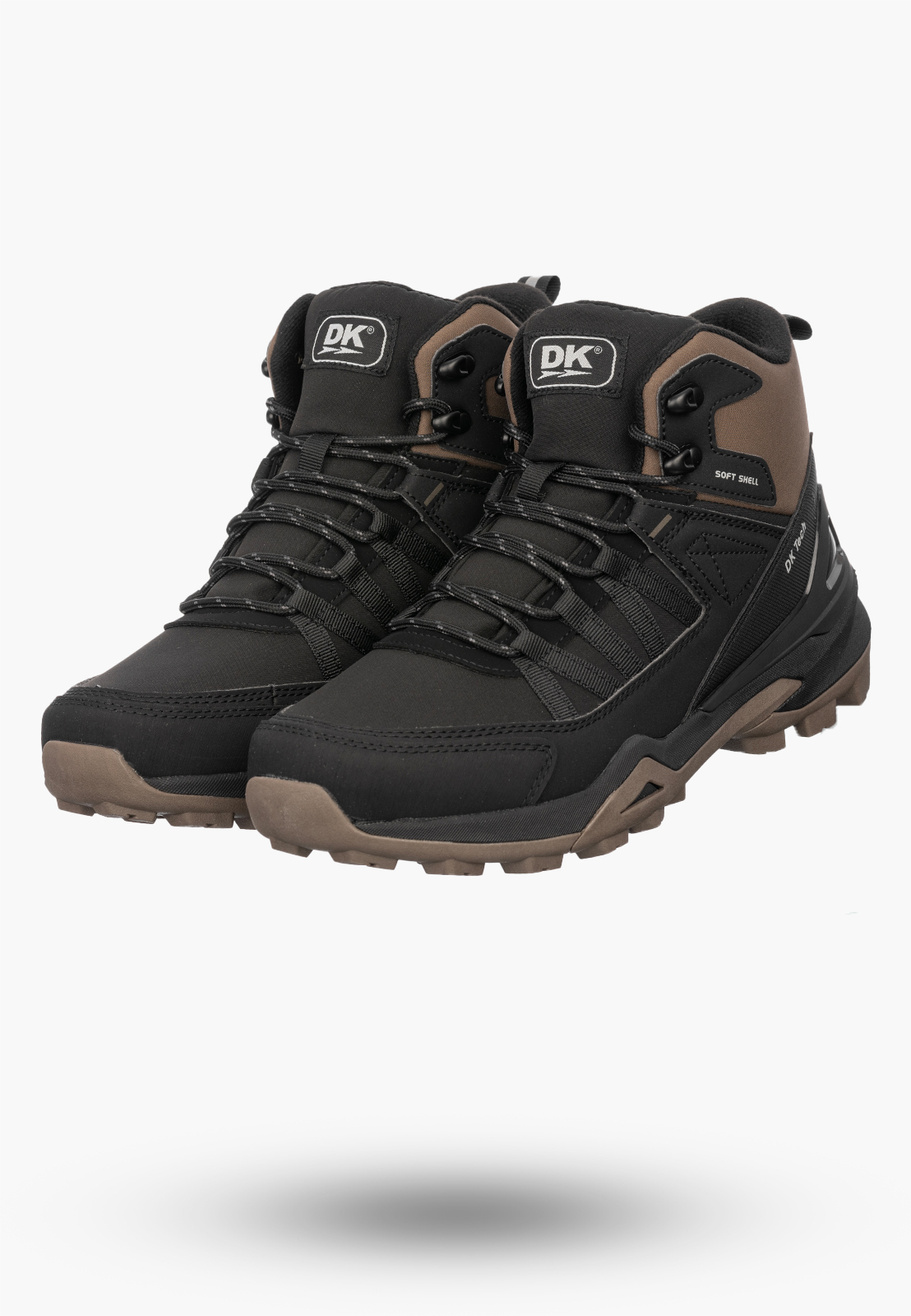 Buty Trekkingowe Męskie DK Softshell Sportowe Wysokie Czarne/Brązowe