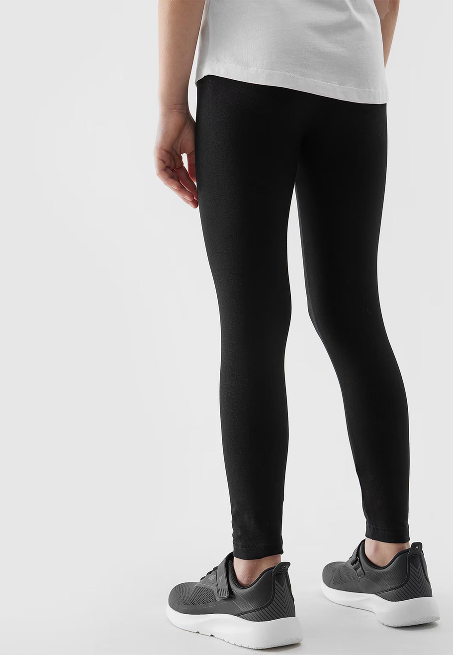 Legginsy Dziewczęce Spodnie 4F dzianinowe czarne 4FJWSS24TTIGF130