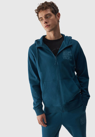 Bluza Męska 4F z kapturem Zielona rozpinana 4FRAW23TSWSM1325