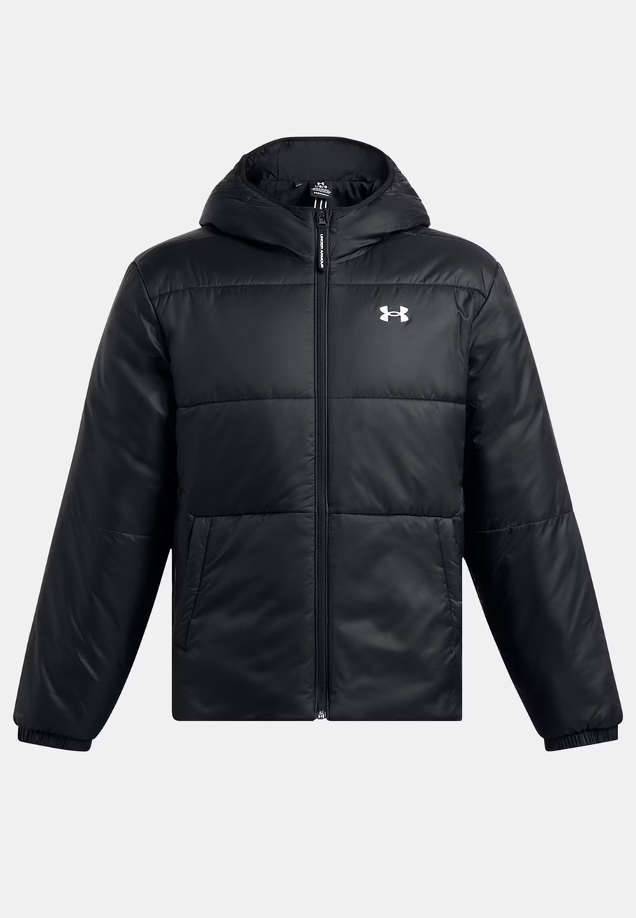 Kurtka Puchowa Męska Under Armour Sportowa Ocieplana Zimowa Z Kapturem Czarna Lightweight Insulated