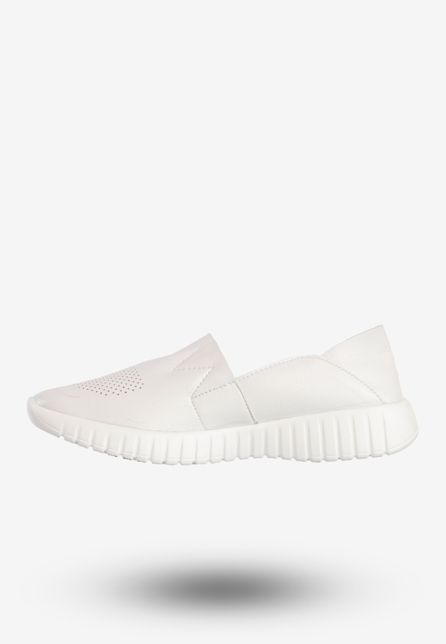 Półbuty Damskie Ekoskóra Wsuwane Buty Sneakersy Białe Jezzi RMR2270-7