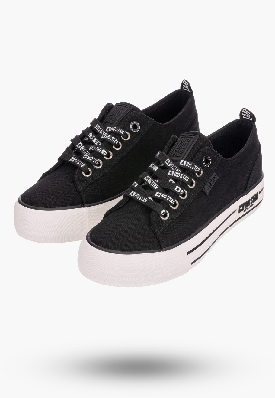 Trampki Damskie Big Star Czarne gruba podeszwa KK274013