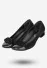Półbuty Damskie Skórzane Buty Na Płaskim Obcasie Eleganckie Szewczyk Czarne 1422