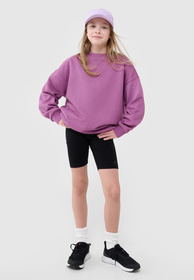 Legginsy Dziewczęce 4F Kolarki Bawełniane Spodenki Czarne 4FJWSS25TSTIF014