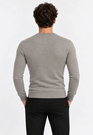 Sweter męski cienki Slim Fit mocno dopasowany z okrągłym dekoltem szary Coffee