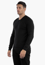 Sweter Męski Elegancki Klasyczny w serek Czarny S2005