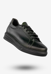 Sneakersy Męskie Skórzane Buty Sportowe Półbuty Czarne Faber