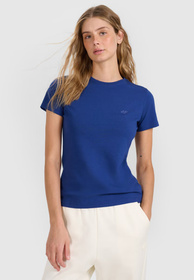 Koszulka Damska 4F T-shirt Slim Fit Gładki Granatowa 4FWMM00TTSHF2255