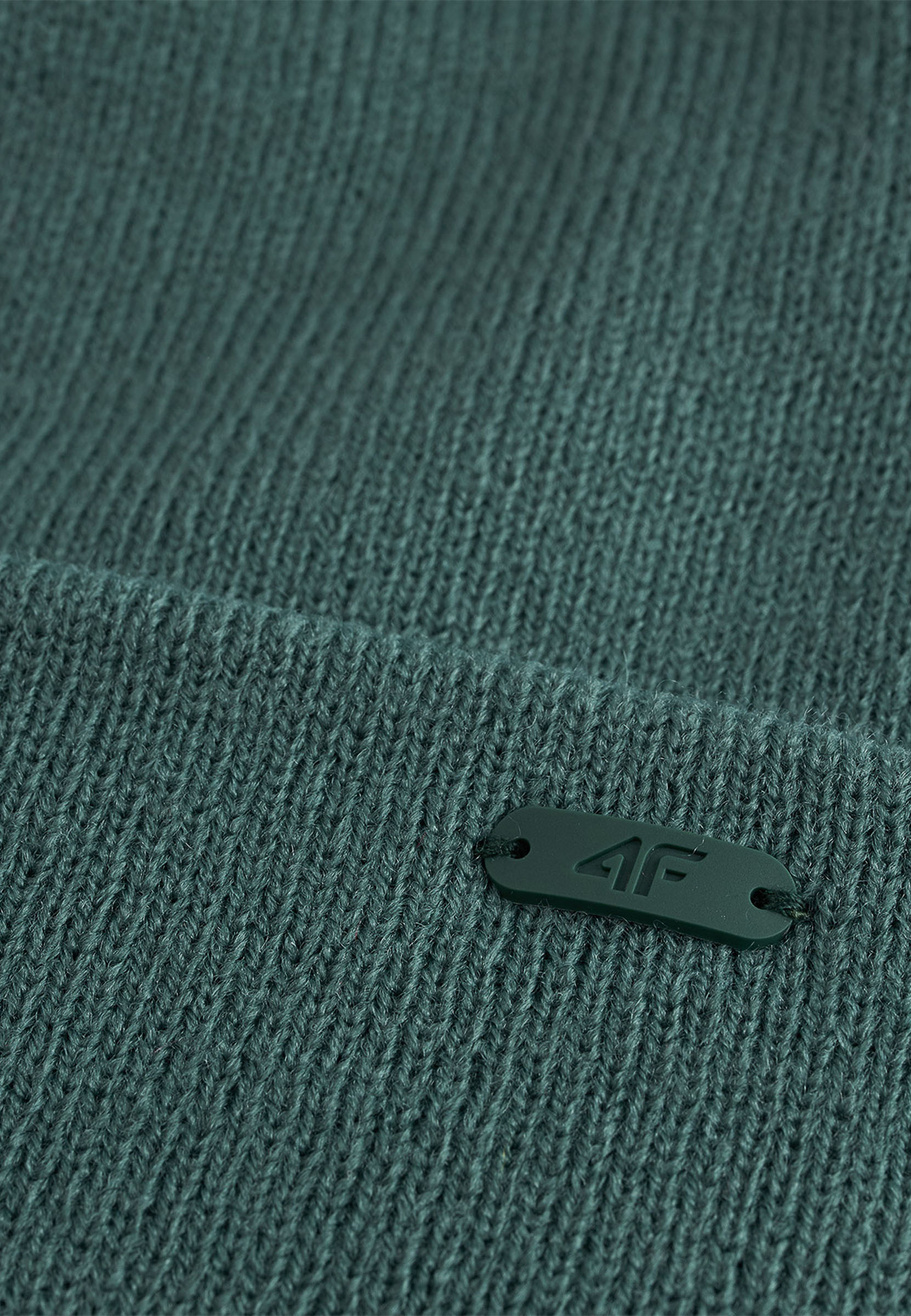 Czapka 4F Zimowa Beanie Uniseks Sportowa Zielony 4FWAW25ACAPU622