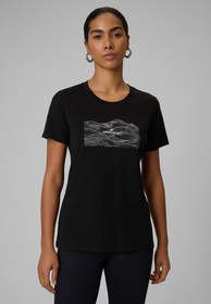Koszulka Damska 4F T-shirt Regular Z Nadrukiem Czarny 4FWSS26TTSHF2785