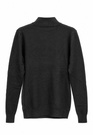 Sweter męski cienki czarny z półzamkiem i półgolfem gładki casual