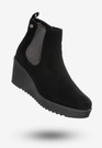 Botki Damskie Buty Na Koturnie Eleganckie Na Zimę Czarne 48451