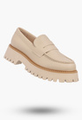 Mokasyny Damskie BIG STAR Buty Wsuwane Casual Gruba Podeszwa Beżowe NN274050