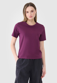Koszulka Damska 4F T-shirt Regular Basic Fioletowy 4FWSS25TTSHF1991