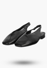 Baleriny Damskie Ekoskóra Slingback Buty z odkrytą piętą Czarne Potocki 26-20335